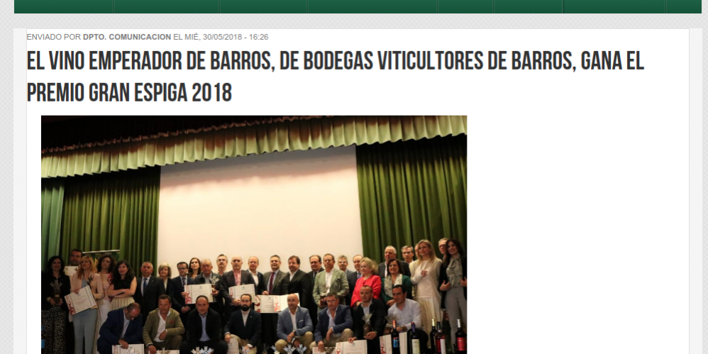 ganador premio Gran Espiga 2018